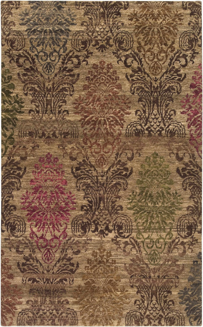 Brown Hand Knotted 100% NZ Wool Traditional Rectangle Handmade rug, Indoor use only, no fringe, non-washable.