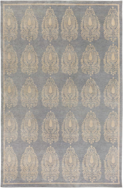 Gray Hand Knotted 100% Wool Modern Rectangle Handmade rug, Indoor use only, no fringe, non-washable.