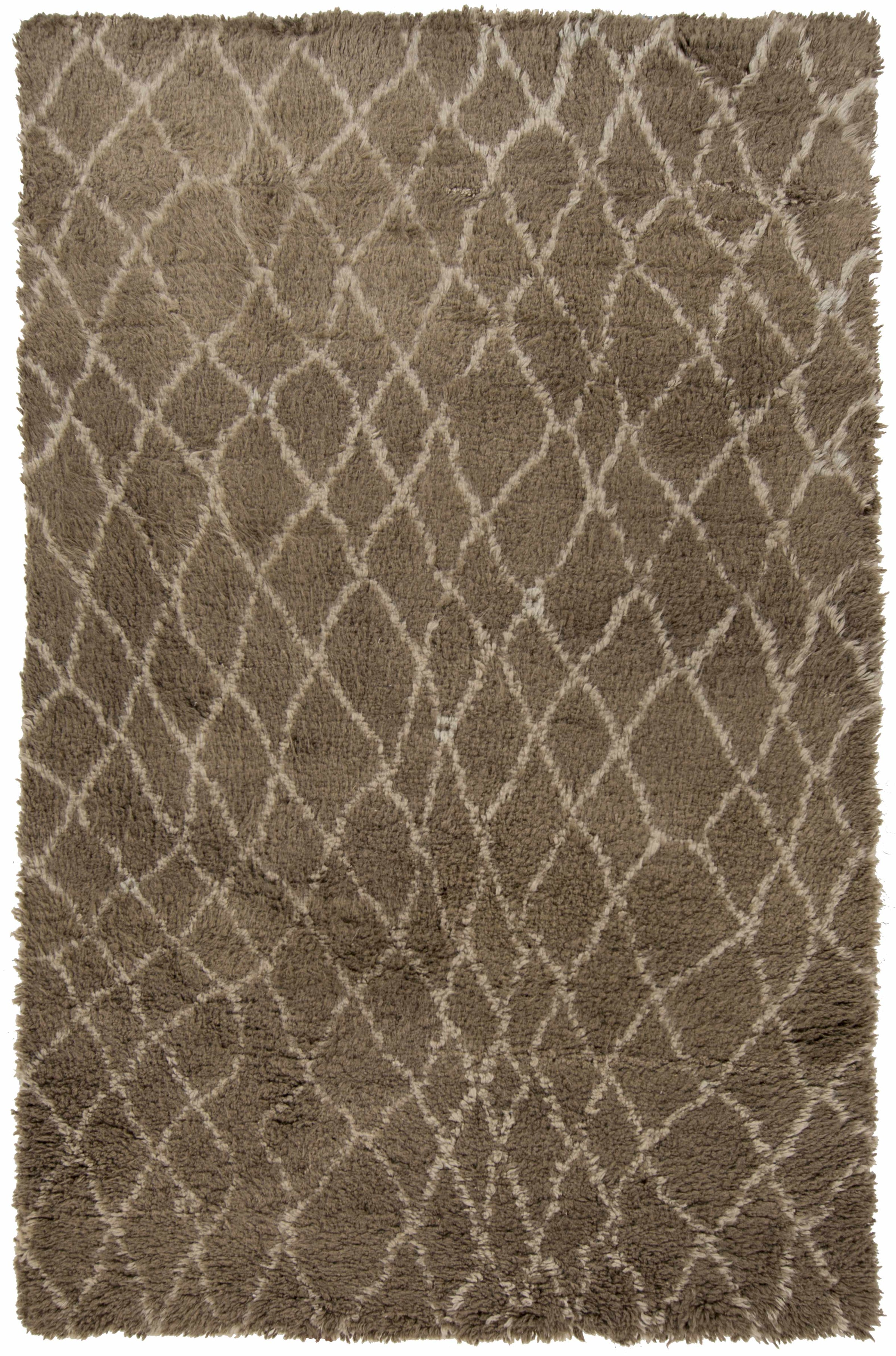 Taupe Hand Knotted 100% Wool Global Rectangle Handmade rug, Indoor use only, no fringe, non-washable.