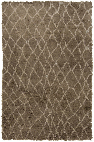Taupe Hand Knotted 100% Wool Global Rectangle Handmade rug, Indoor use only, no fringe, non-washable.