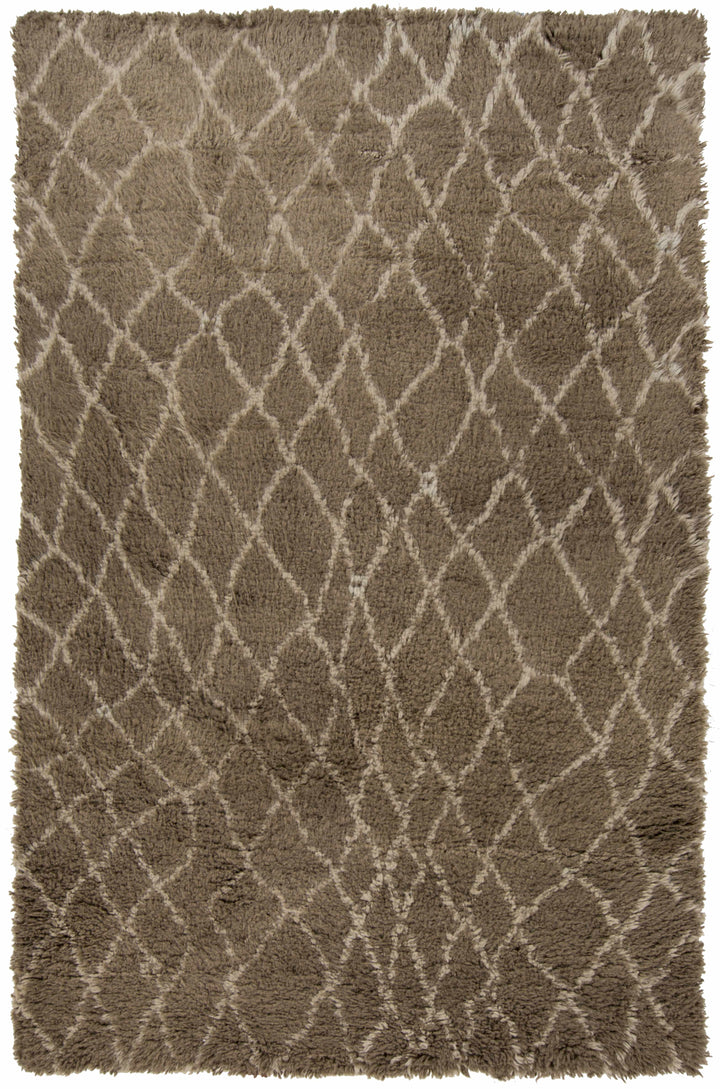 Taupe Hand Knotted 100% Wool Global Rectangle Handmade rug, Indoor use only, no fringe, non-washable.