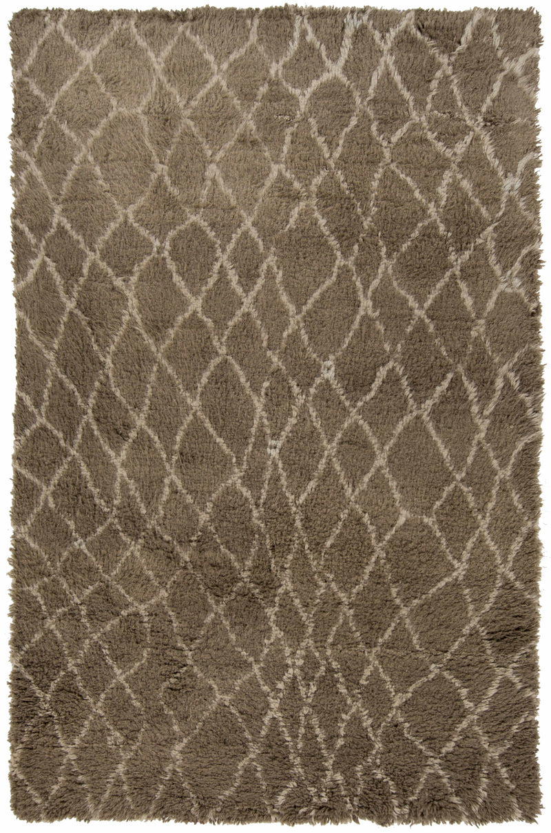Taupe Hand Knotted 100% Wool Global Rectangle Handmade rug, Indoor use only, no fringe, non-washable.
