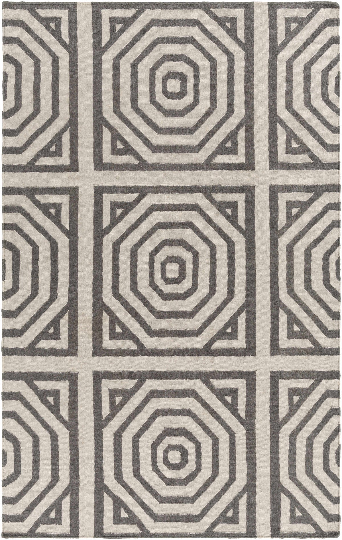Charcoal Hand Woven 100% Wool Modern Rectangle Handmade rug, Indoor use only, no fringe, non-washable. runner also available