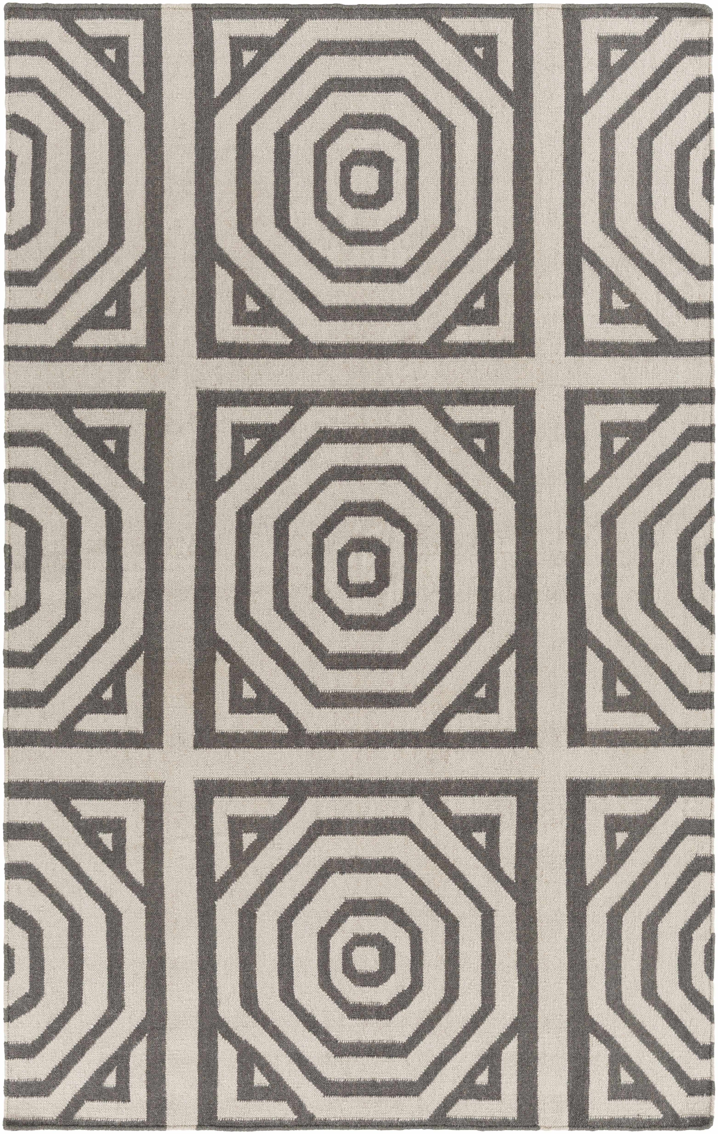 Charcoal Hand Woven 100% Wool Modern Rectangle Handmade rug, Indoor use only, no fringe, non-washable. runner also available