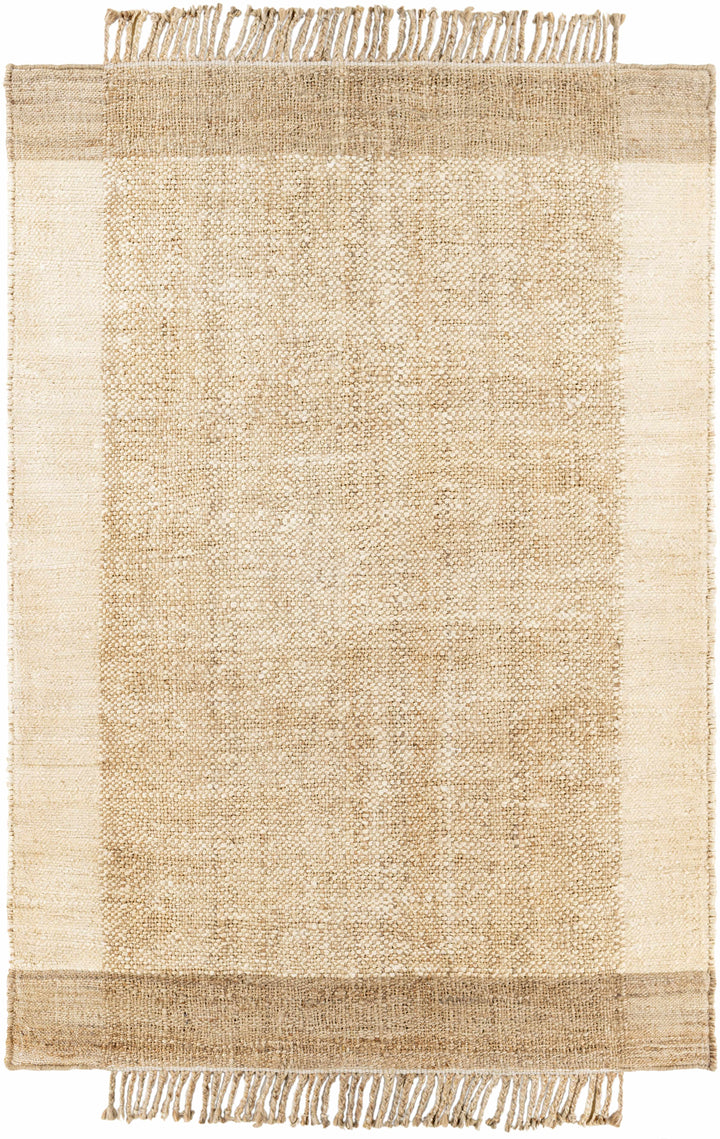 Light Brown Hand Woven 100% Jute Cottage Rectangle Handmade rug, Indoor use only, has fringe, non-washable. runner also available
