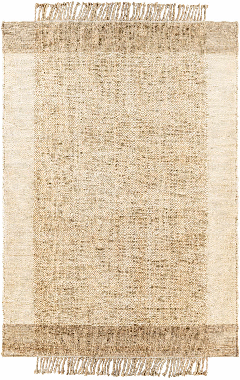 Light Brown Hand Woven 100% Jute Cottage Rectangle Handmade rug, Indoor use only, has fringe, non-washable. runner also available