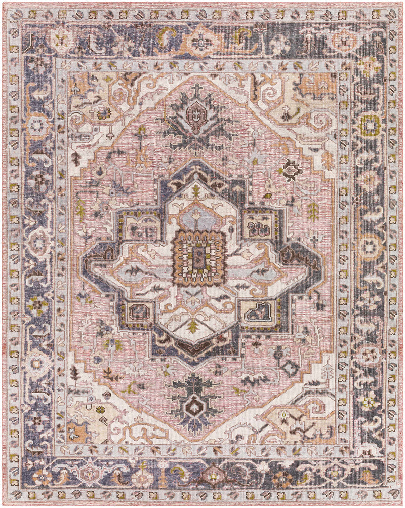 Rust Hand Knotted 100% Recycled PET Yarn Traditional Rectangle Handmade rug, Indoor use only, no fringe, non-washable. runner also available