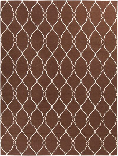 Dark Brown Hand Woven 100% Wool Modern Rectangle Handmade rug, Indoor use only, no fringe, non-washable. round, runner also available