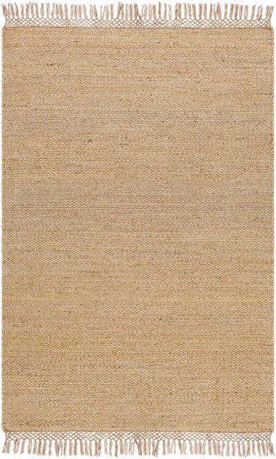 Tan Hand Woven 60% Jute, 40% Recycled PET Yarn Modern Rectangle Handmade rug, Indoor use only, has fringe, non-washable. runner also available