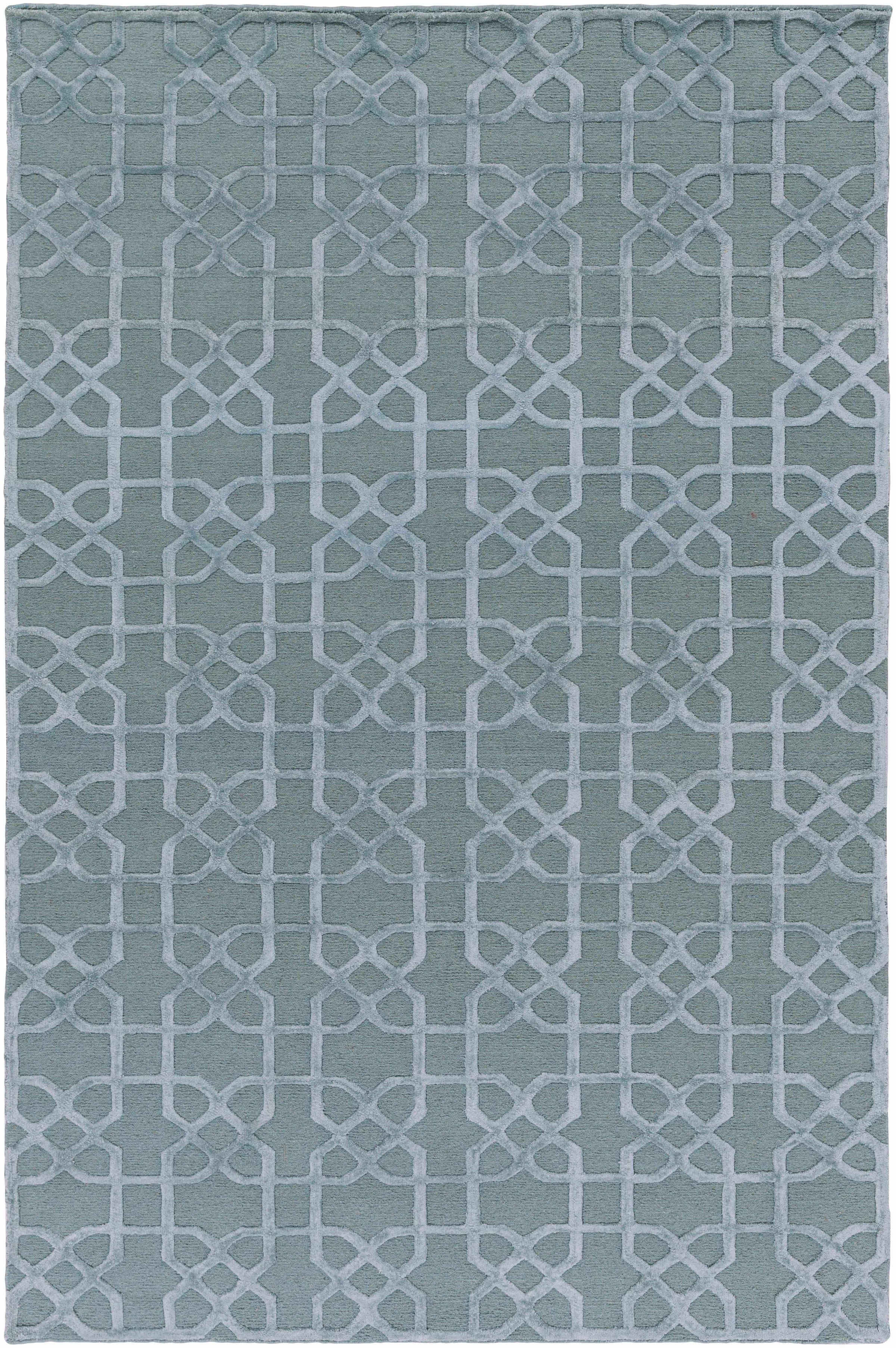 Light Sage Hand Knotted 100% Wool Traditional Rectangle Handmade rug, Indoor use only, no fringe, non-washable.