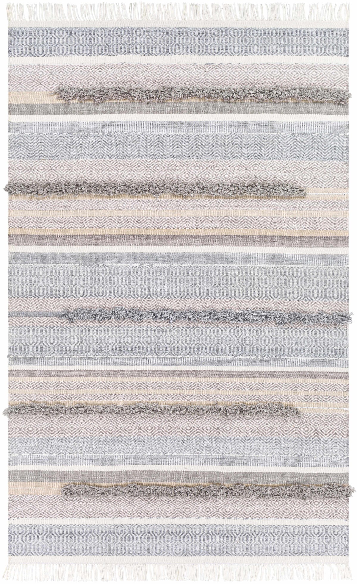 Charcoal Hand Woven 100% Recycled PET Yarn Global Rectangle Handmade rug, Indoor use only, has fringe, non-washable. runner also available