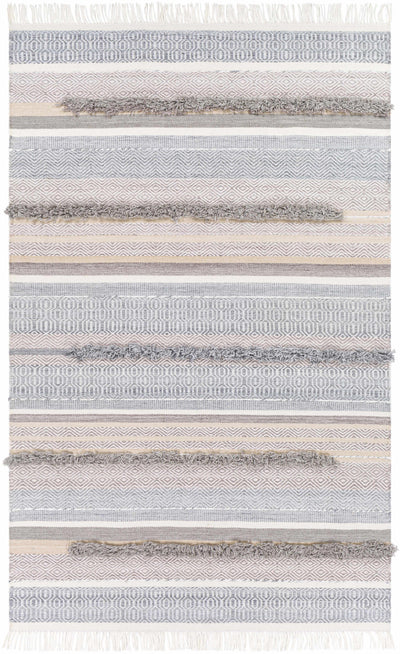 Charcoal Hand Woven 100% Recycled PET Yarn Global Rectangle Handmade rug, Indoor use only, has fringe, non-washable. runner also available