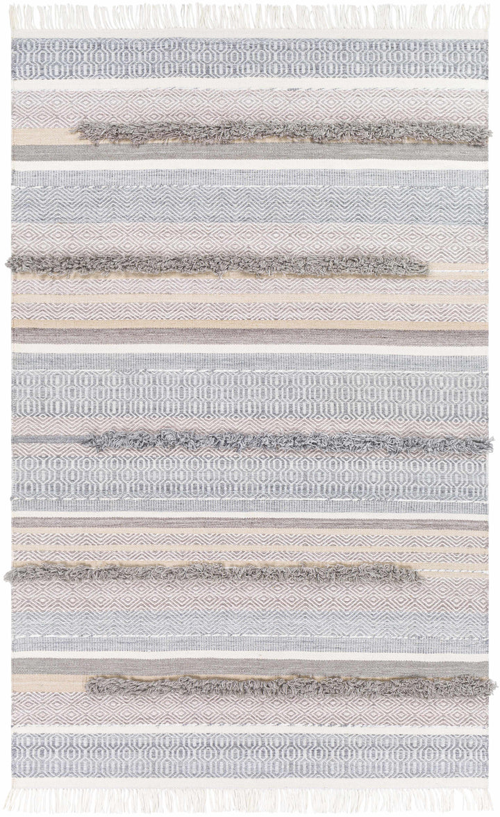 Charcoal Hand Woven 100% Recycled PET Yarn Global Rectangle Handmade rug, Indoor use only, has fringe, non-washable. runner also available