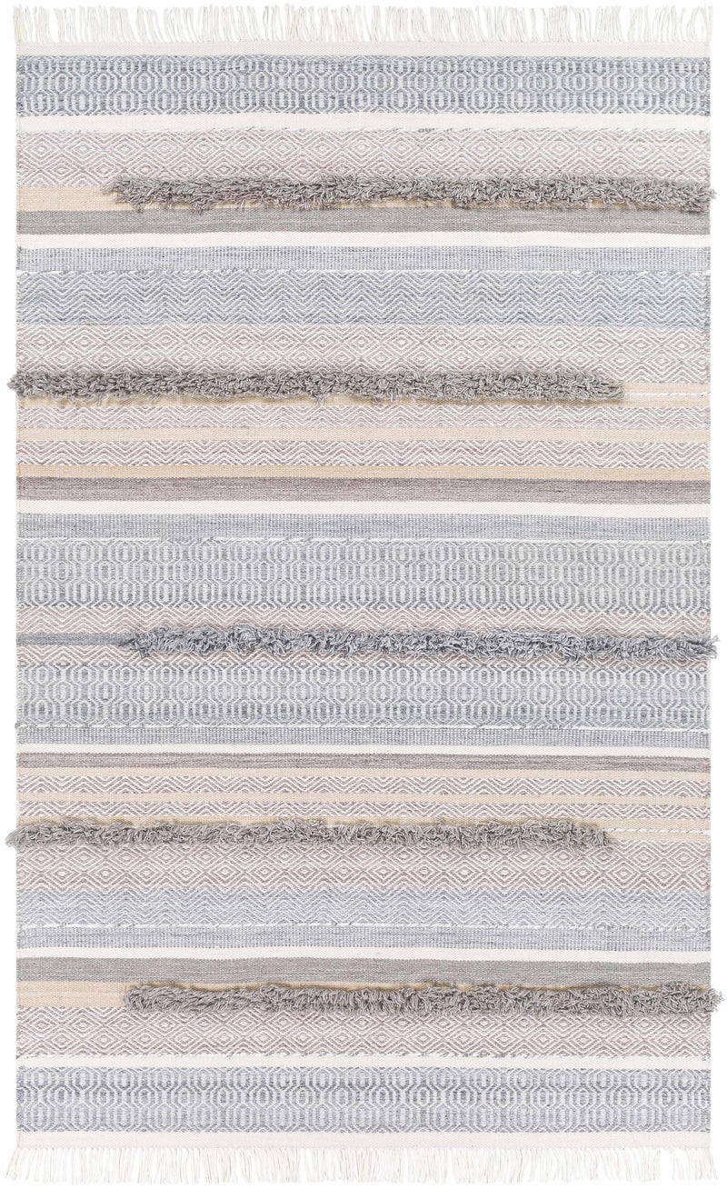 Charcoal Hand Woven 100% Recycled PET Yarn Global Rectangle Handmade rug, Indoor use only, has fringe, non-washable. runner also available