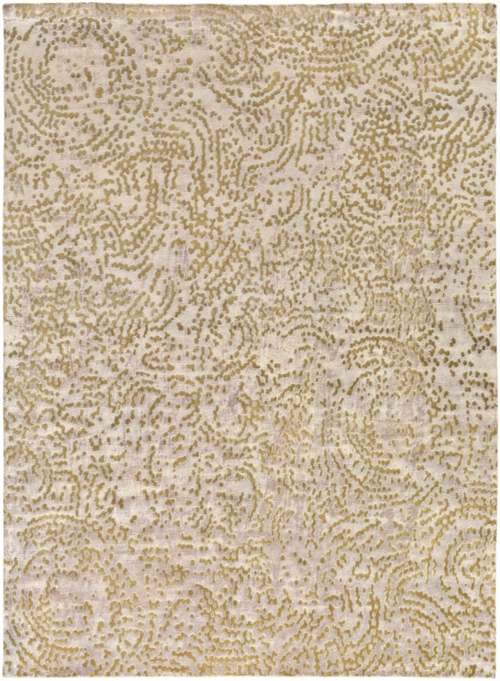 Medium Gray Hand Knotted 70% NZ Wool, 30% Viscose Modern Rectangle Handmade rug, Indoor use only, no fringe, non-washable.