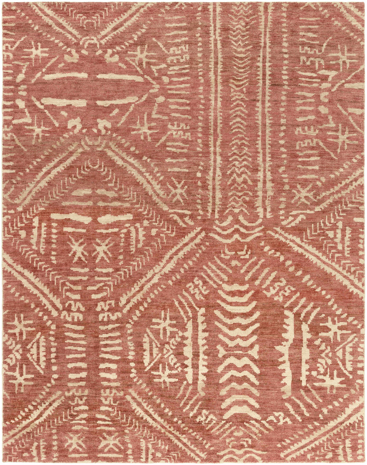 Rust Hand Knotted 100% Jute Cottage Rectangle Handmade rug, Indoor use only, no fringe, non-washable. runner also available