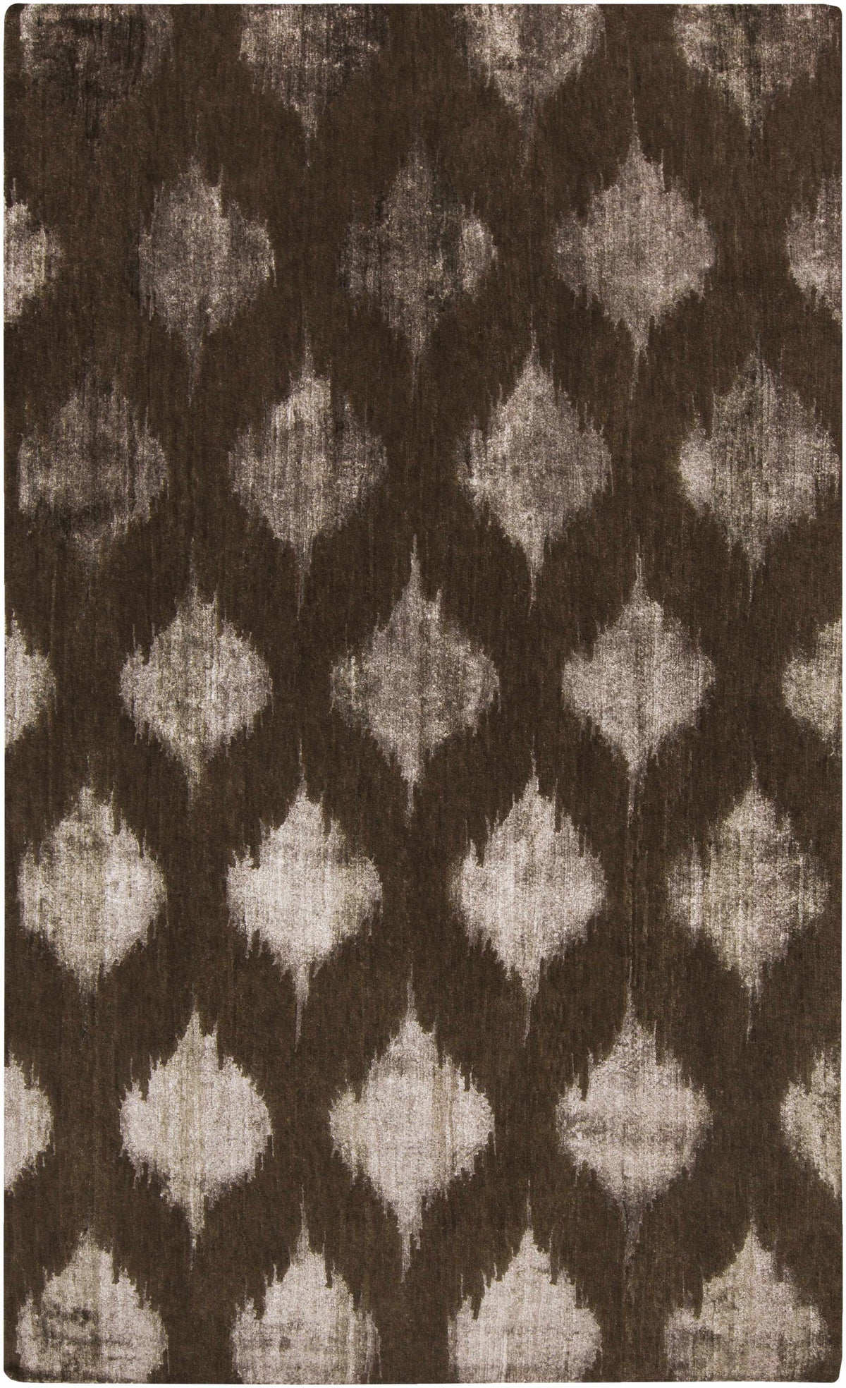 Brown Hand Knotted 60% Wool, 40% Viscose Modern Rectangle Handmade rug, Indoor use only, no fringe, non-washable. runner also available