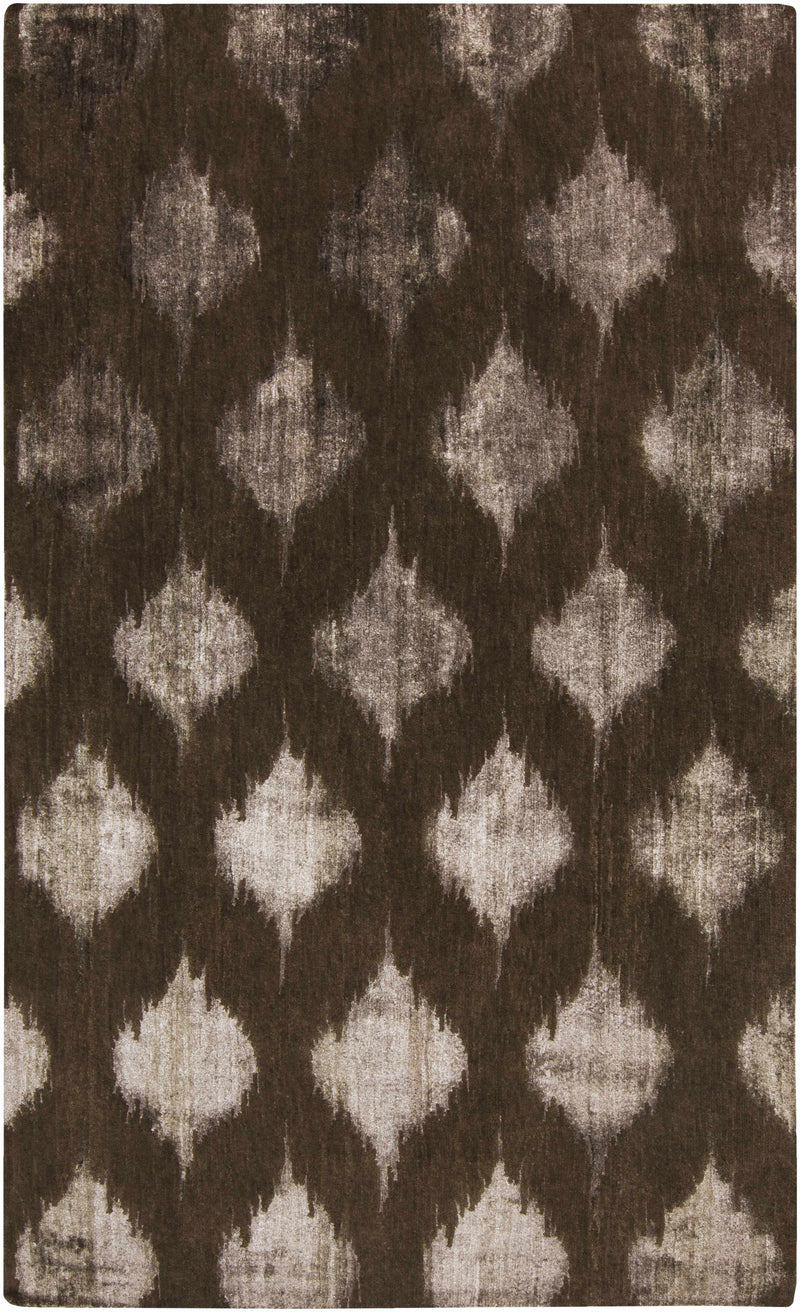 Brown Hand Knotted 60% Wool, 40% Viscose Modern Rectangle Handmade rug, Indoor use only, no fringe, non-washable. runner also available