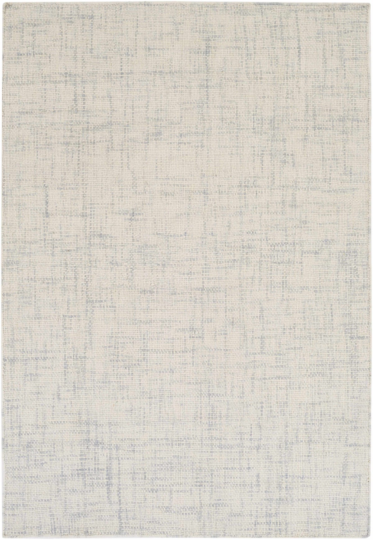 Gray Hand Woven 100% Wool Cottage Rectangle Handmade rug, Indoor use only, no fringe, non-washable.