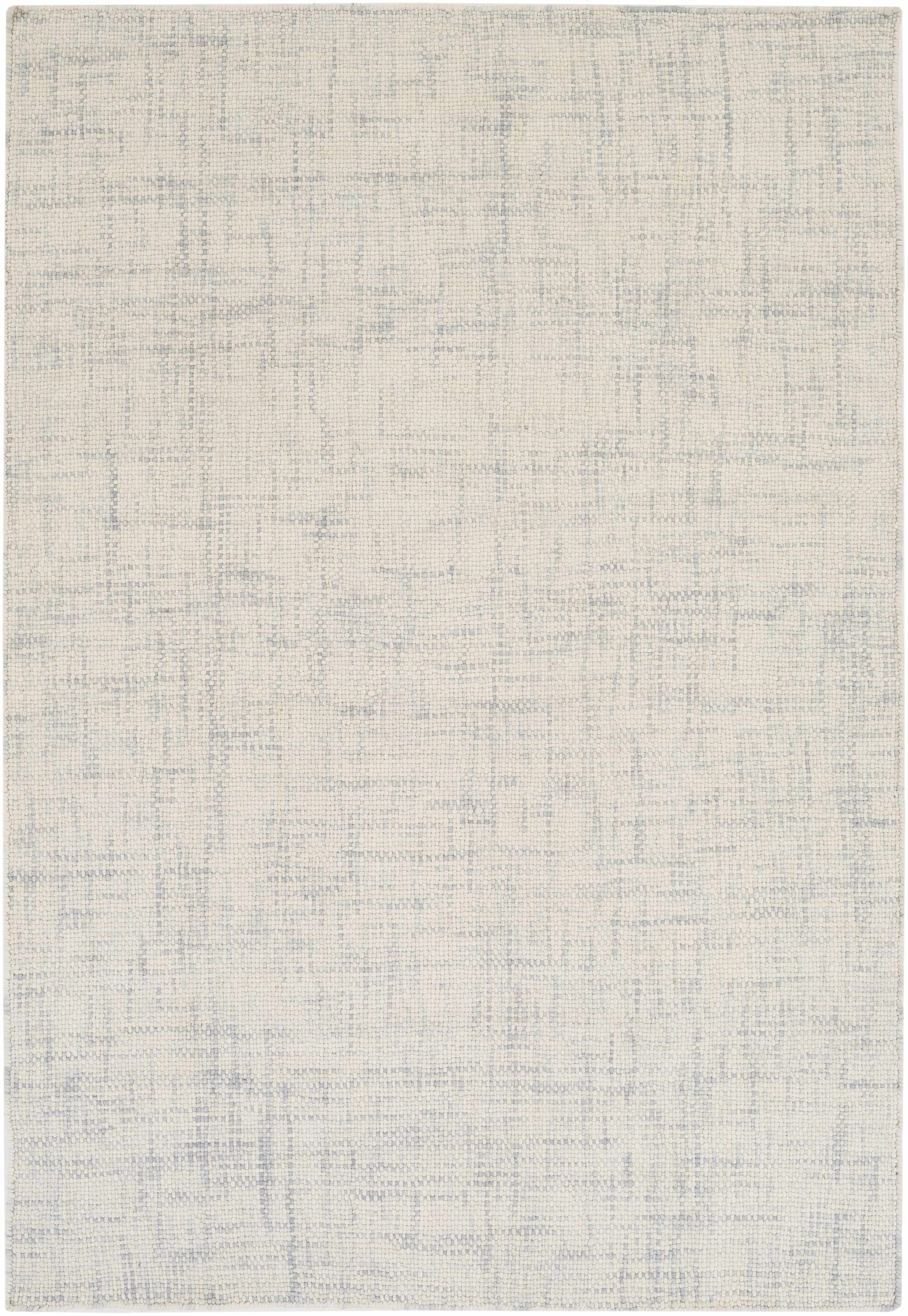 Gray Hand Woven 100% Wool Cottage Rectangle Handmade rug, Indoor use only, no fringe, non-washable.