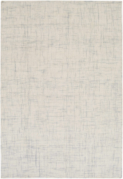Gray Hand Woven 100% Wool Cottage Rectangle Handmade rug, Indoor use only, no fringe, non-washable.
