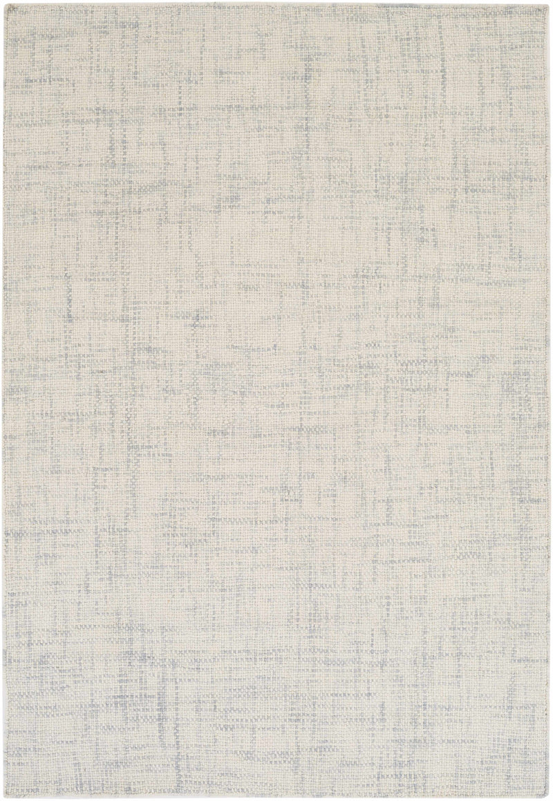 Gray Hand Woven 100% Wool Cottage Rectangle Handmade rug, Indoor use only, no fringe, non-washable.