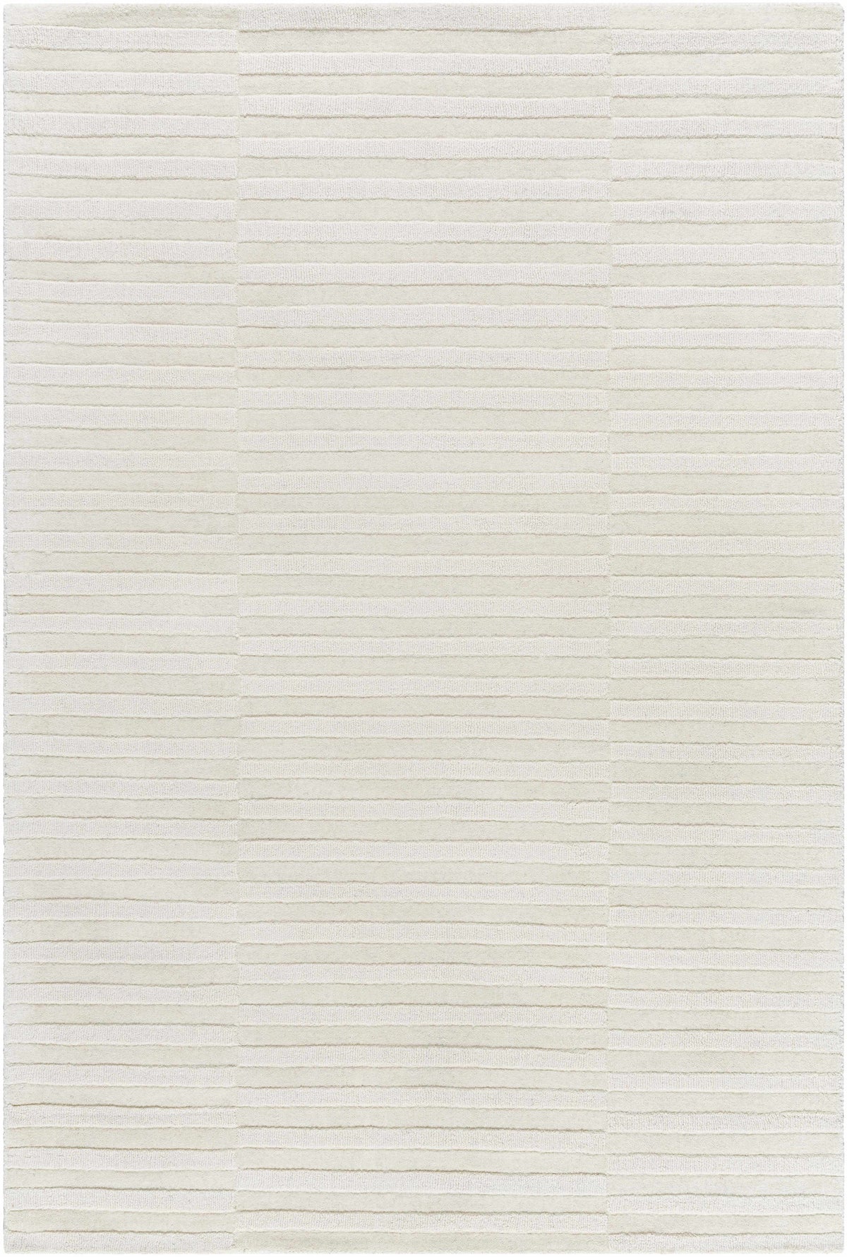Ivory Hand Loomed 100% Wool Modern Rectangle Handmade rug, Indoor use only, no fringe, non-washable.