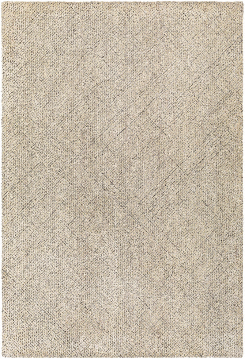 Gray Hand Loomed 60% Viscose, 40% Wool Modern Rectangle Handmade rug, Indoor use only, no fringe, non-washable.