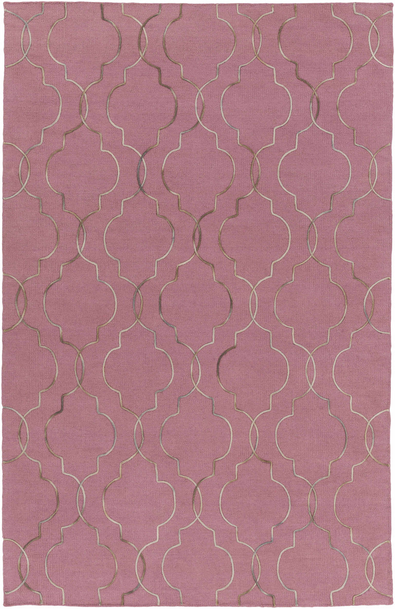 Rose Hand Woven 100% Wool Global Rectangle Handmade rug, Indoor use only, no fringe, non-washable.