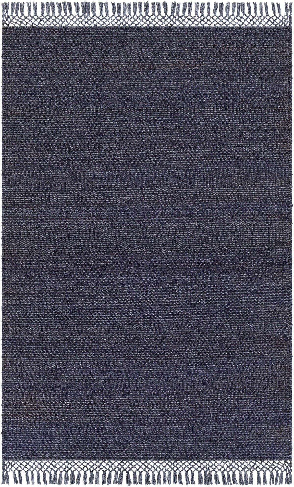 Ink Blue Hand Woven 60% Jute, 40% Recycled PET Yarn Modern Rectangle Handmade rug, Indoor use only, has fringe, non-washable. runner also available