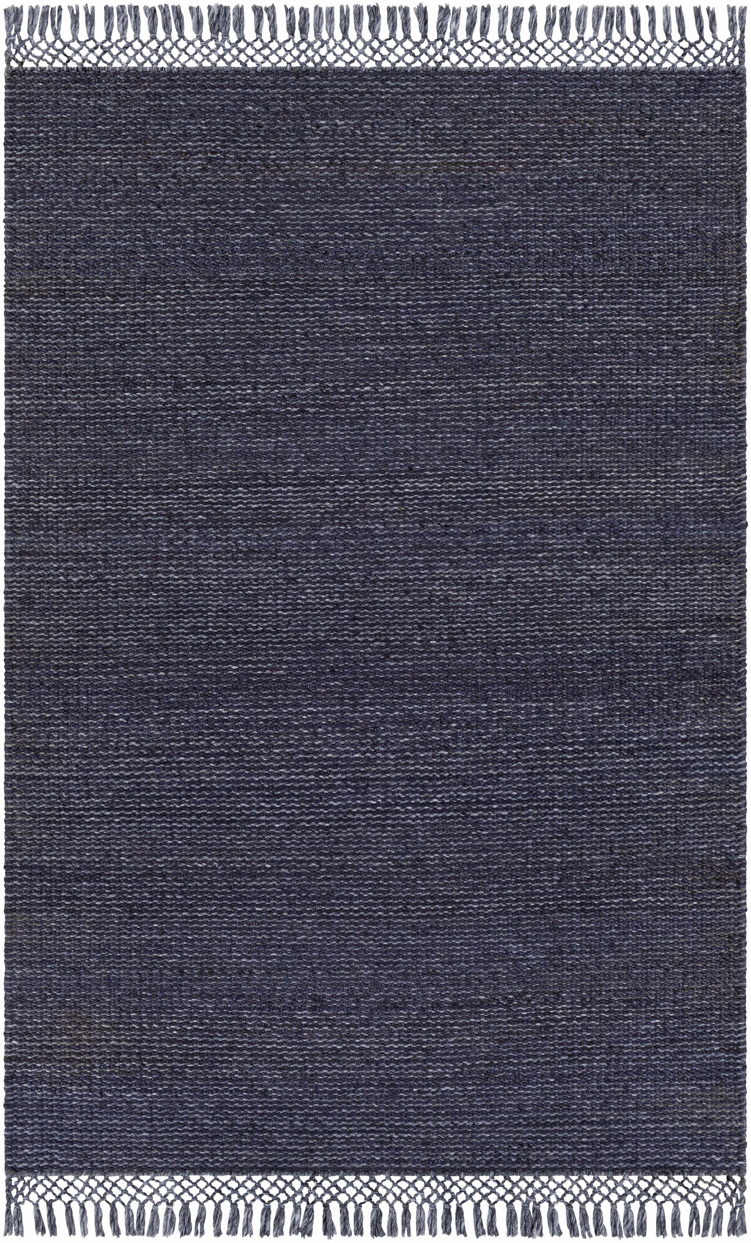 Ink Blue Hand Woven 60% Jute, 40% Recycled PET Yarn Modern Rectangle Handmade rug, Indoor use only, has fringe, non-washable. runner also available