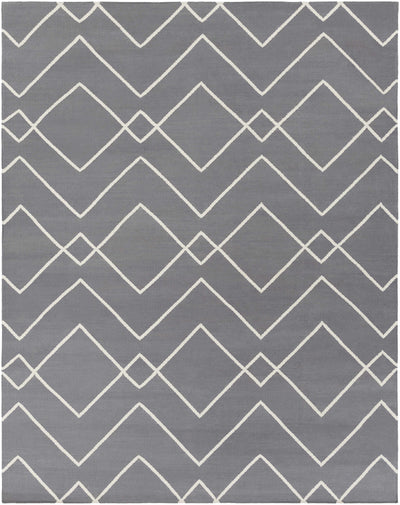 Gray Hand Woven 100% Cotton Modern Rectangle Handmade rug, Indoor use only, no fringe, non-washable. runner also available
