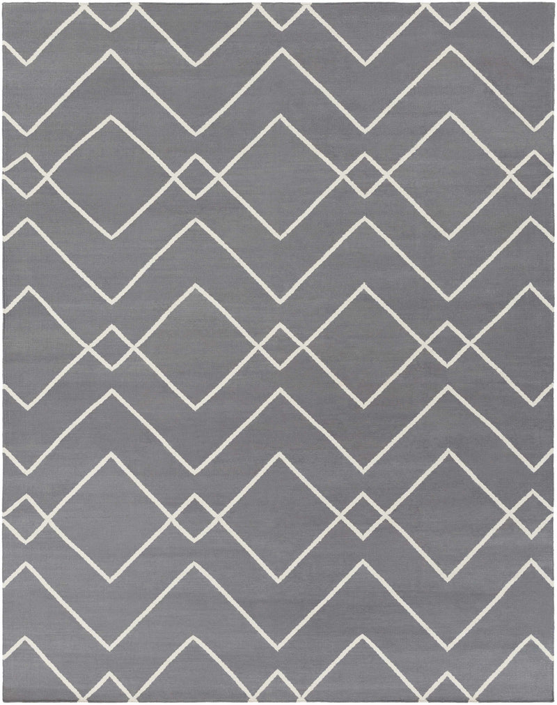 Gray Hand Woven 100% Cotton Modern Rectangle Handmade rug, Indoor use only, no fringe, non-washable. runner also available