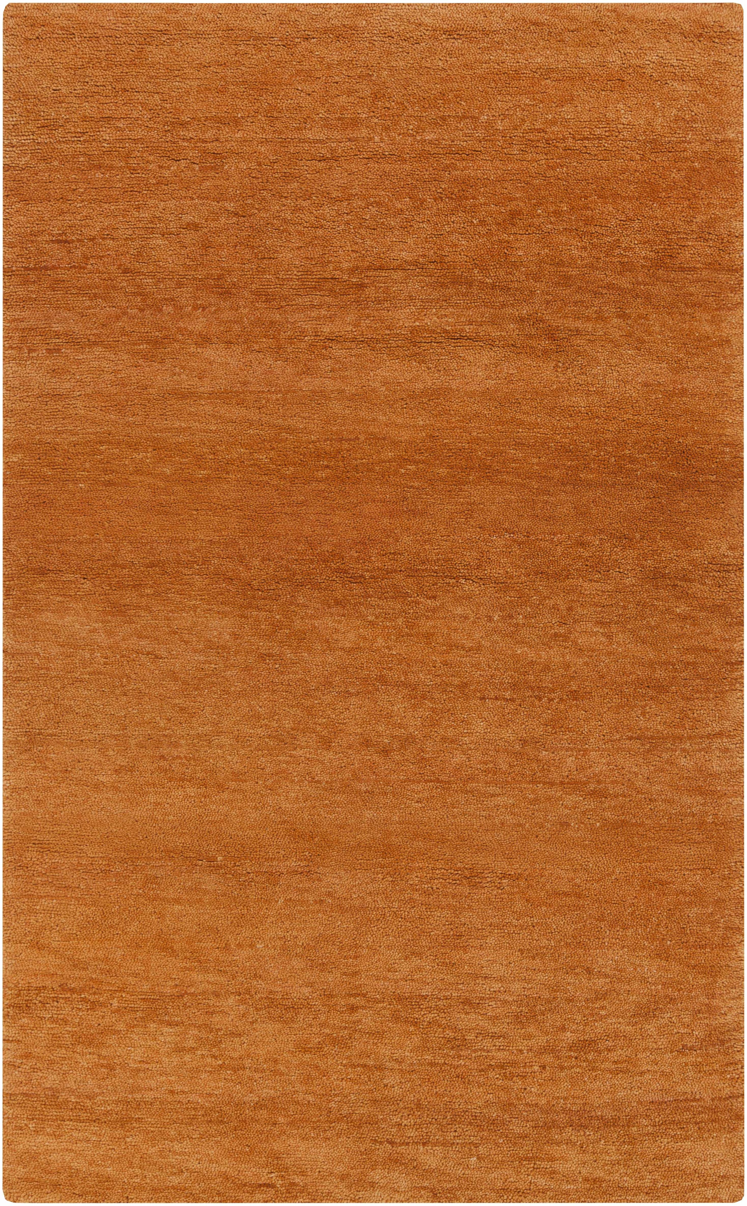Burnt Orange Hand Woven 100% Wool Cottage Rectangle Handmade rug, Indoor use only, no fringe, non-washable.