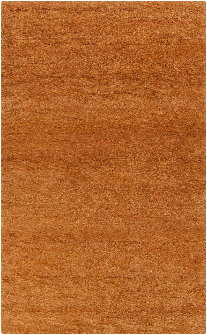 Burnt Orange Hand Woven 100% Wool Cottage Rectangle Handmade rug, Indoor use only, no fringe, non-washable.