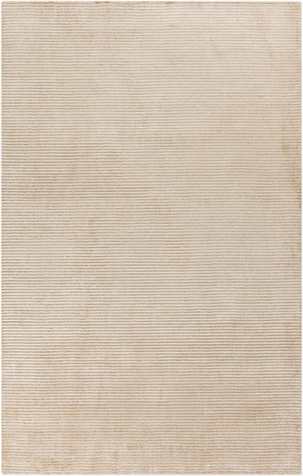 Beige Hand Woven 70% Viscose, 30% Wool Cottage Rectangle Handmade rug, Indoor use only, no fringe, non-washable.