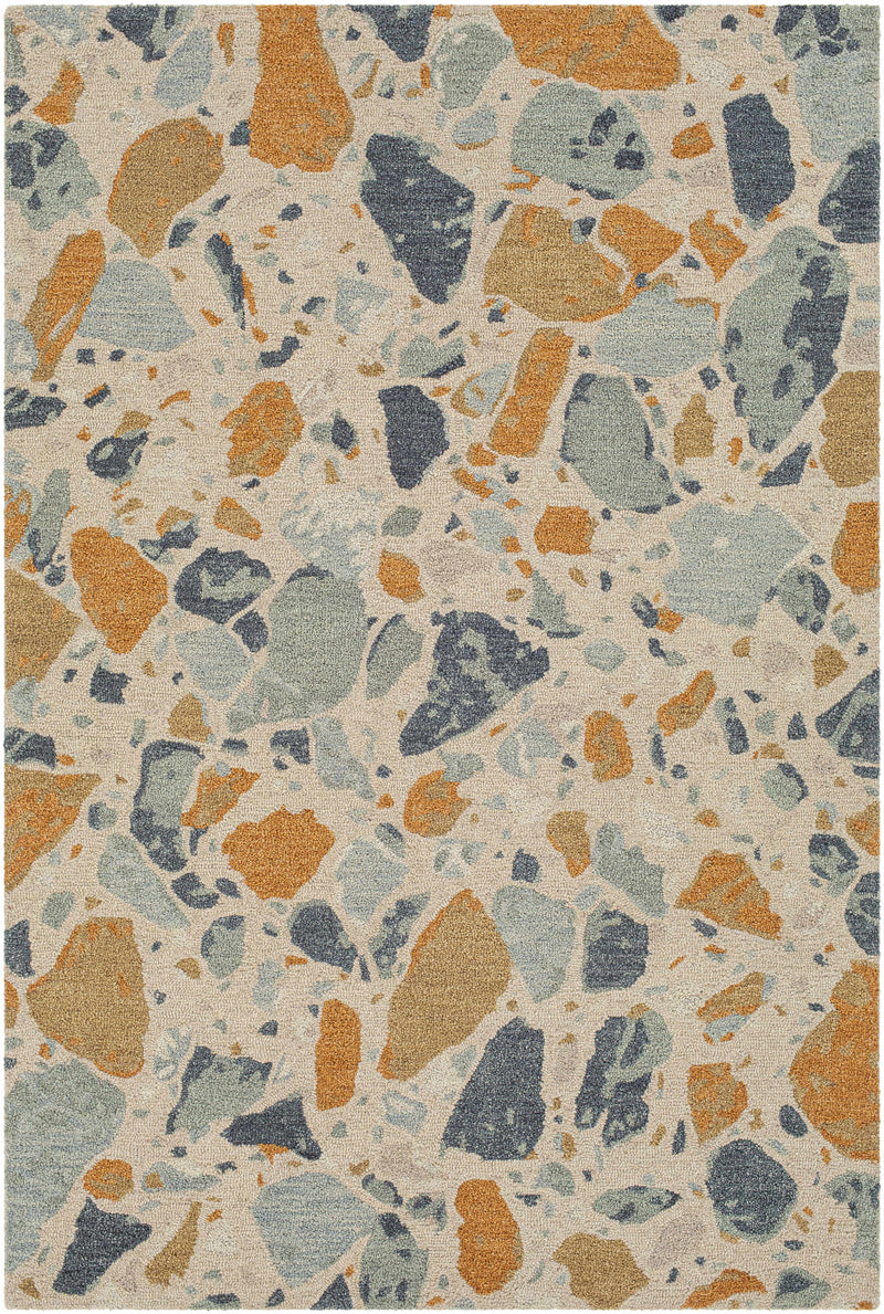 Rust Hand Tufted 100% Wool Modern Rectangle Handmade rug, Indoor use only, no fringe, non-washable.