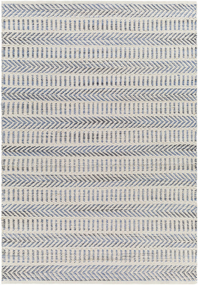 Blue Hand Woven 70% Jute, 30% Cotton Cottage Rectangle Handmade rug, Indoor use only, no fringe, non-washable. runner also available