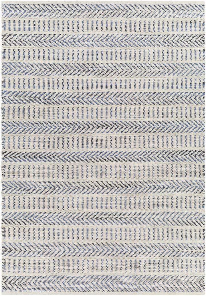 Blue Hand Woven 70% Jute, 30% Cotton Cottage Rectangle Handmade rug, Indoor use only, no fringe, non-washable. runner also available