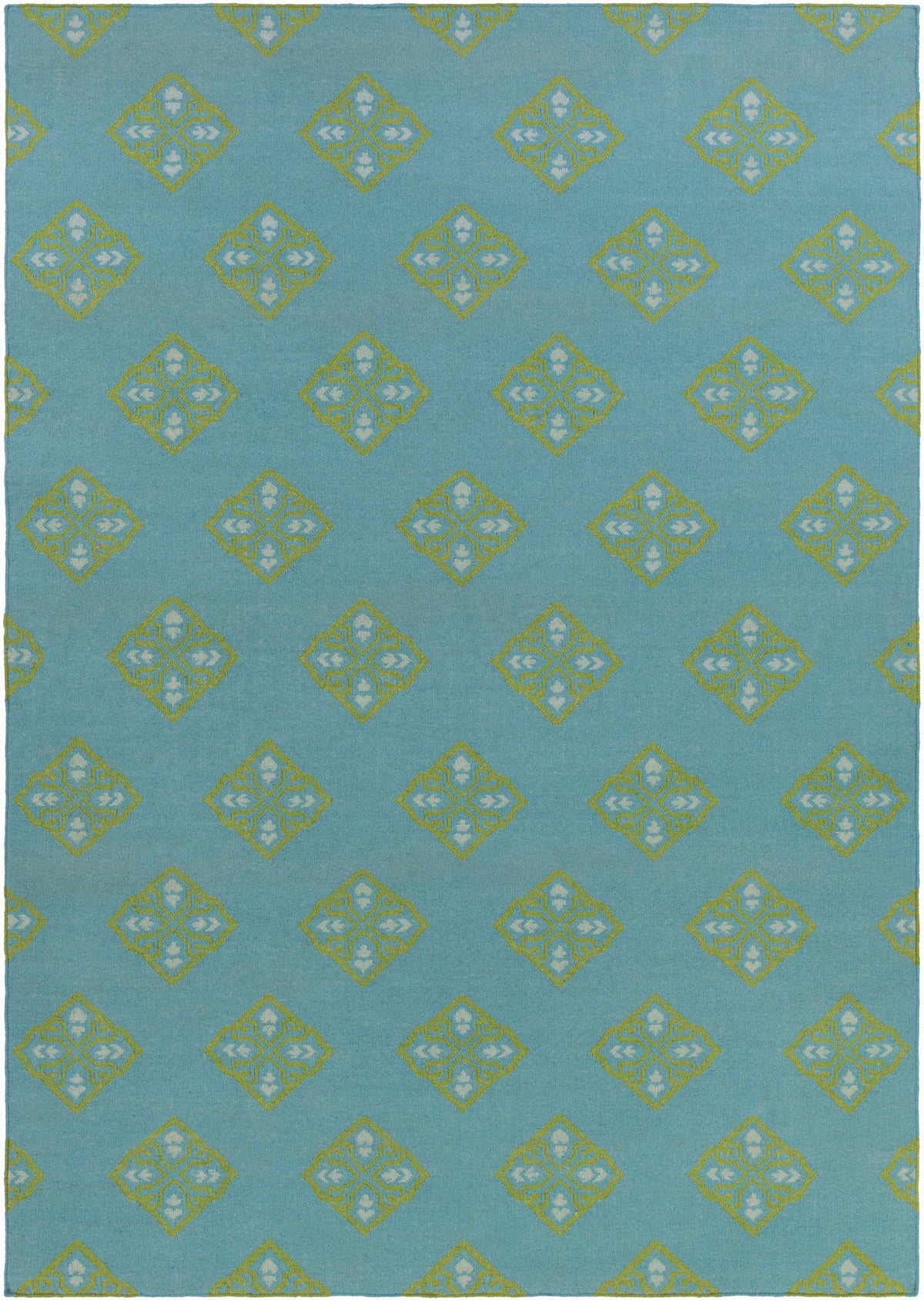 Teal Hand Woven 100% Wool Modern Rectangle Handmade rug, Indoor use only, no fringe, non-washable. runner also available