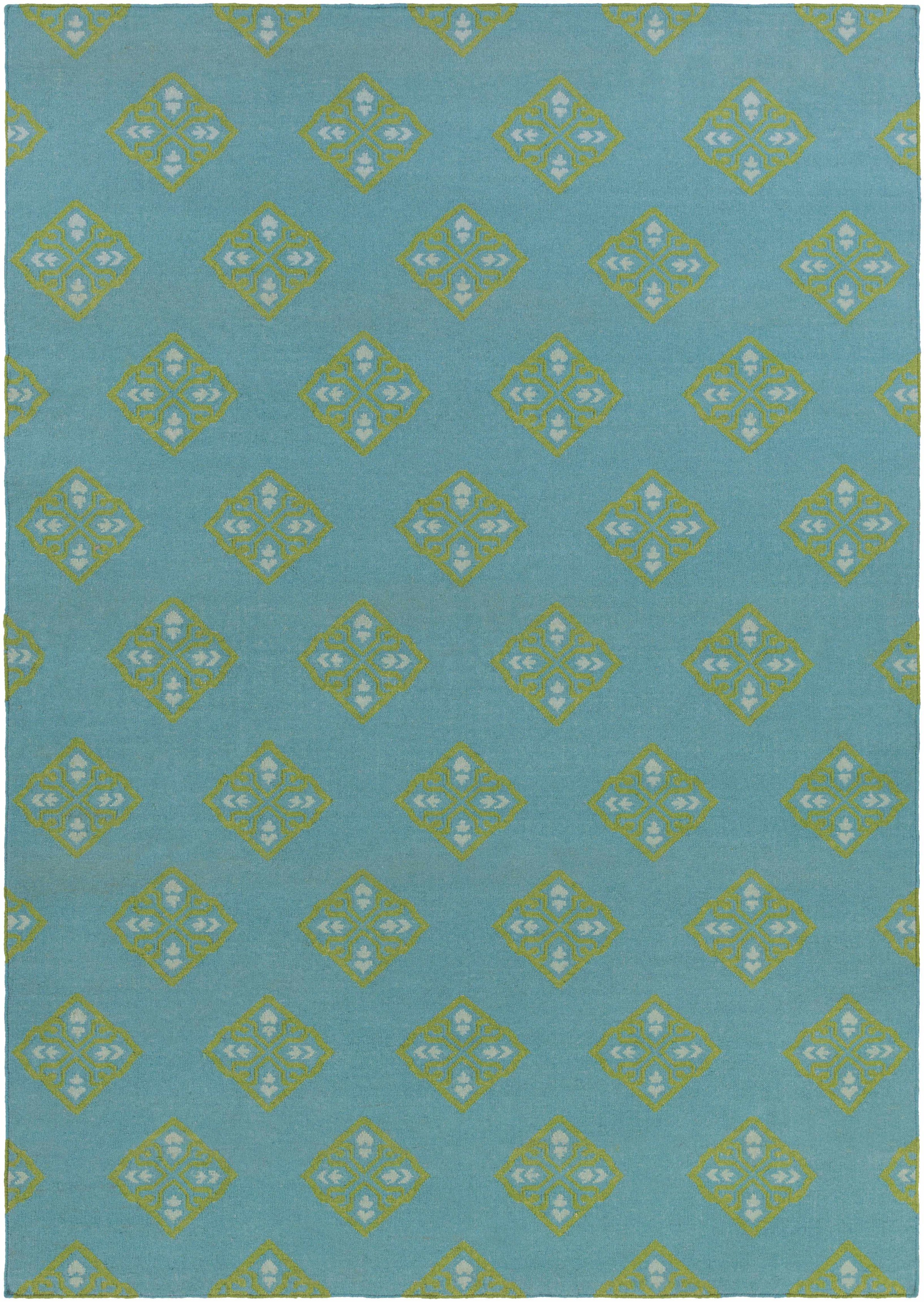 Teal Hand Woven 100% Wool Modern Rectangle Handmade rug, Indoor use only, no fringe, non-washable. runner also available