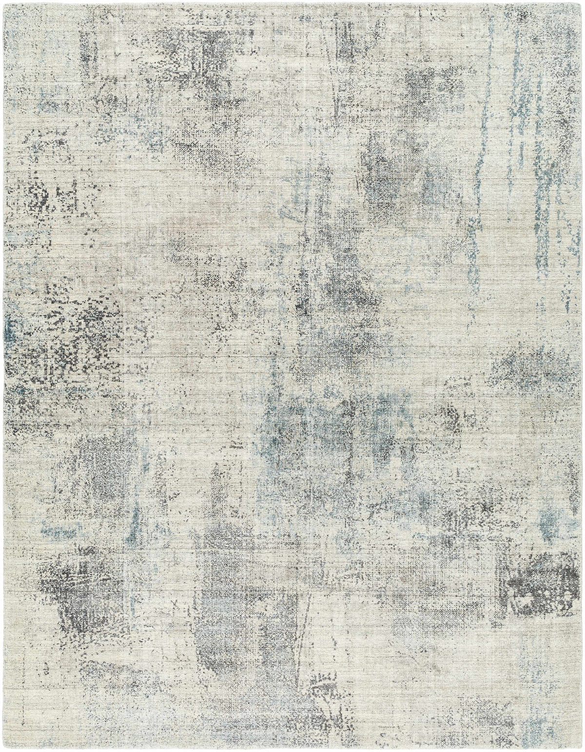 Gray Hand Loomed 95% Viscose, 5% NZ Wool Modern Rectangle Handmade rug, Indoor use only, no fringe, non-washable.