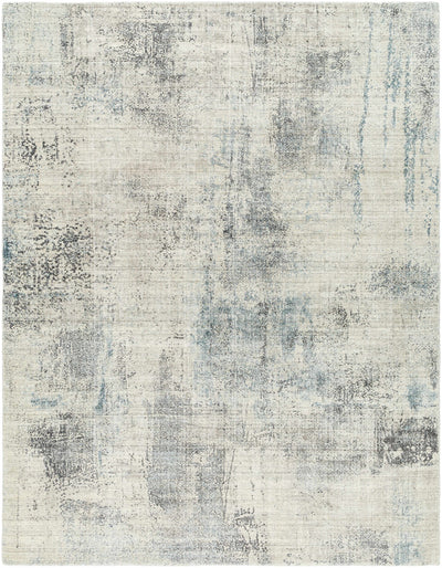 Gray Hand Loomed 95% Viscose, 5% NZ Wool Modern Rectangle Handmade rug, Indoor use only, no fringe, non-washable.