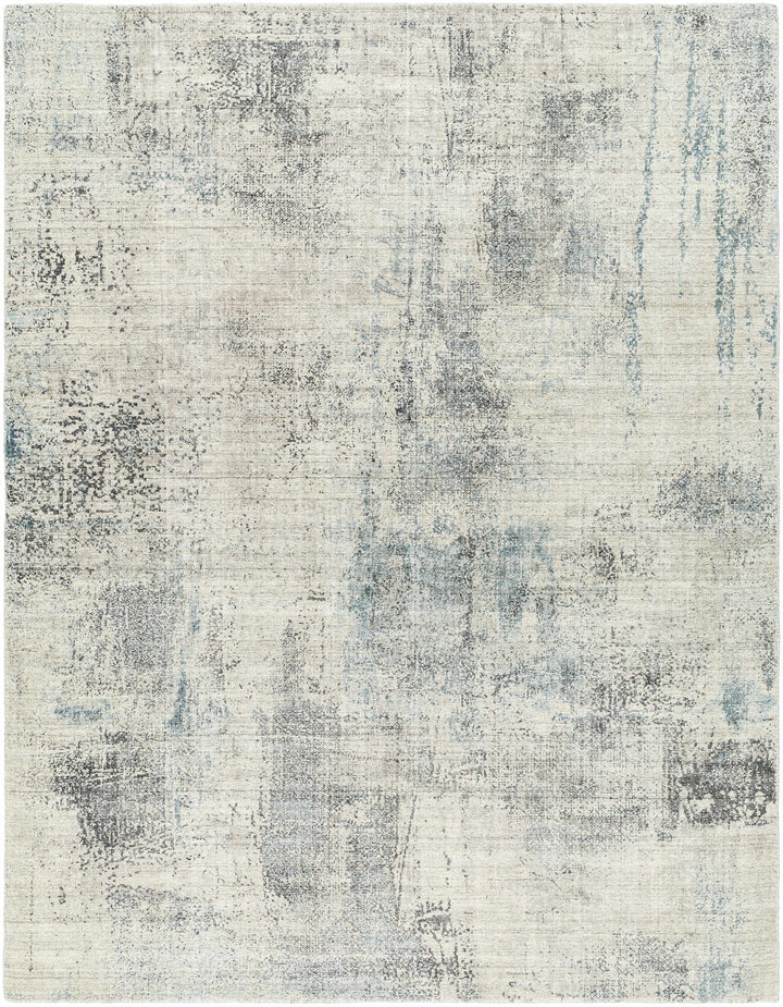 Gray Hand Loomed 95% Viscose, 5% NZ Wool Modern Rectangle Handmade rug, Indoor use only, no fringe, non-washable.