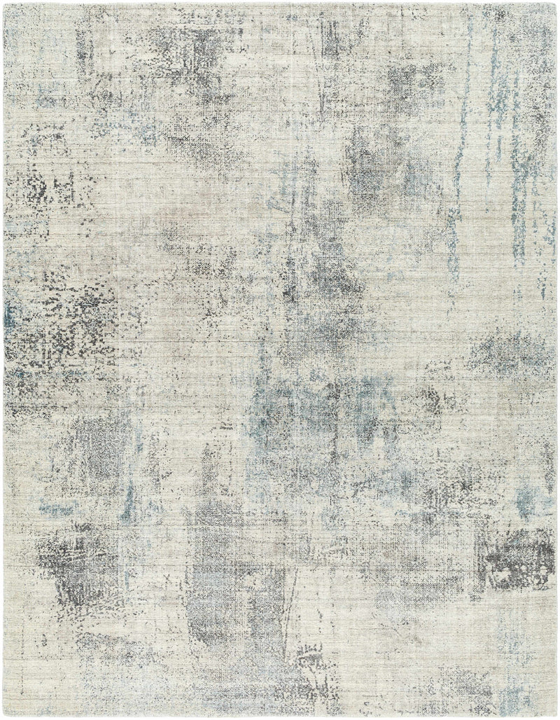 Gray Hand Loomed 95% Viscose, 5% NZ Wool Modern Rectangle Handmade rug, Indoor use only, no fringe, non-washable.