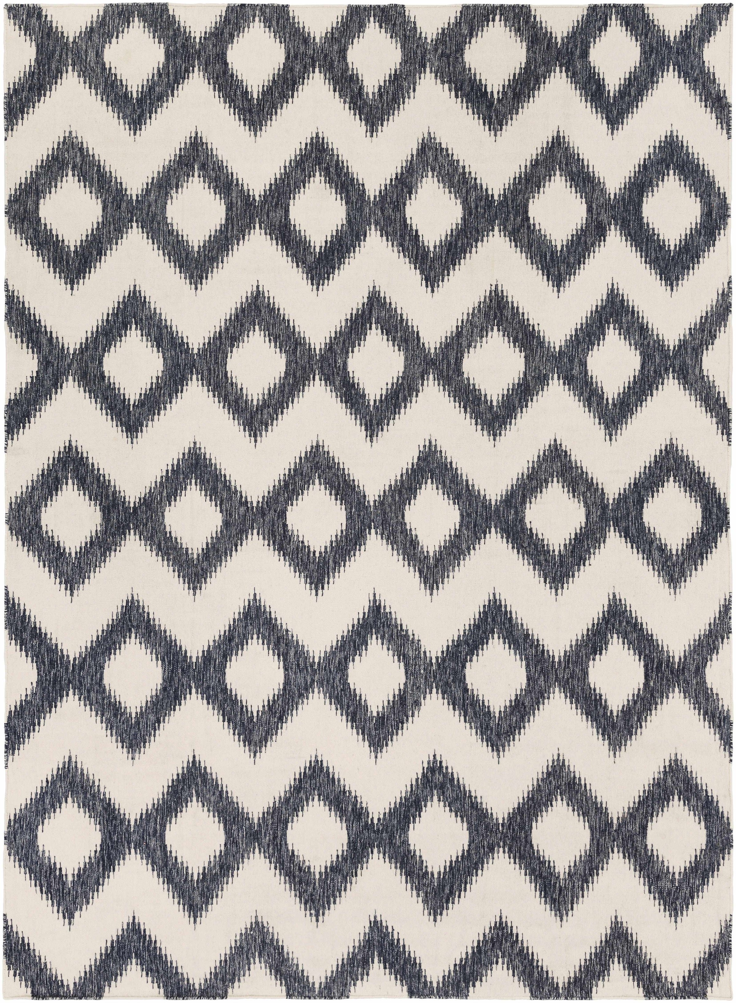 Cream Hand Woven 100% Wool Modern Rectangle Handmade rug, Indoor use only, no fringe, non-washable.