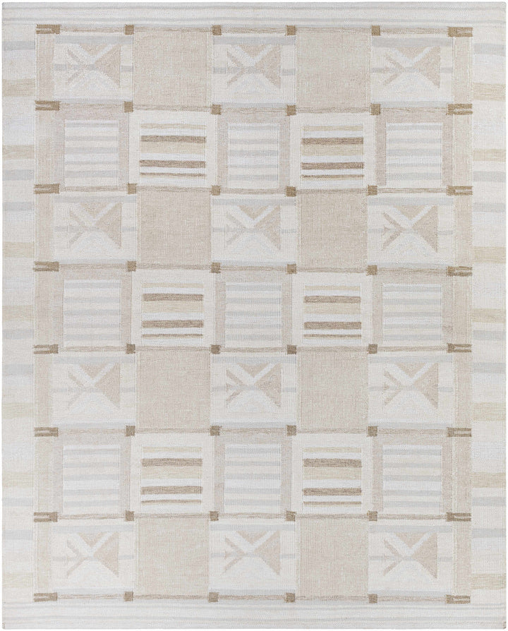Tan Hand Woven 60% Viscose, 25% Linen, 10% Acrylic, 5% Wool Modern Rectangle Handmade rug, Indoor use only, no fringe, non-washable.