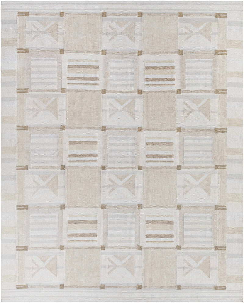 Tan Hand Woven 60% Viscose, 25% Linen, 10% Acrylic, 5% Wool Modern Rectangle Handmade rug, Indoor use only, no fringe, non-washable.