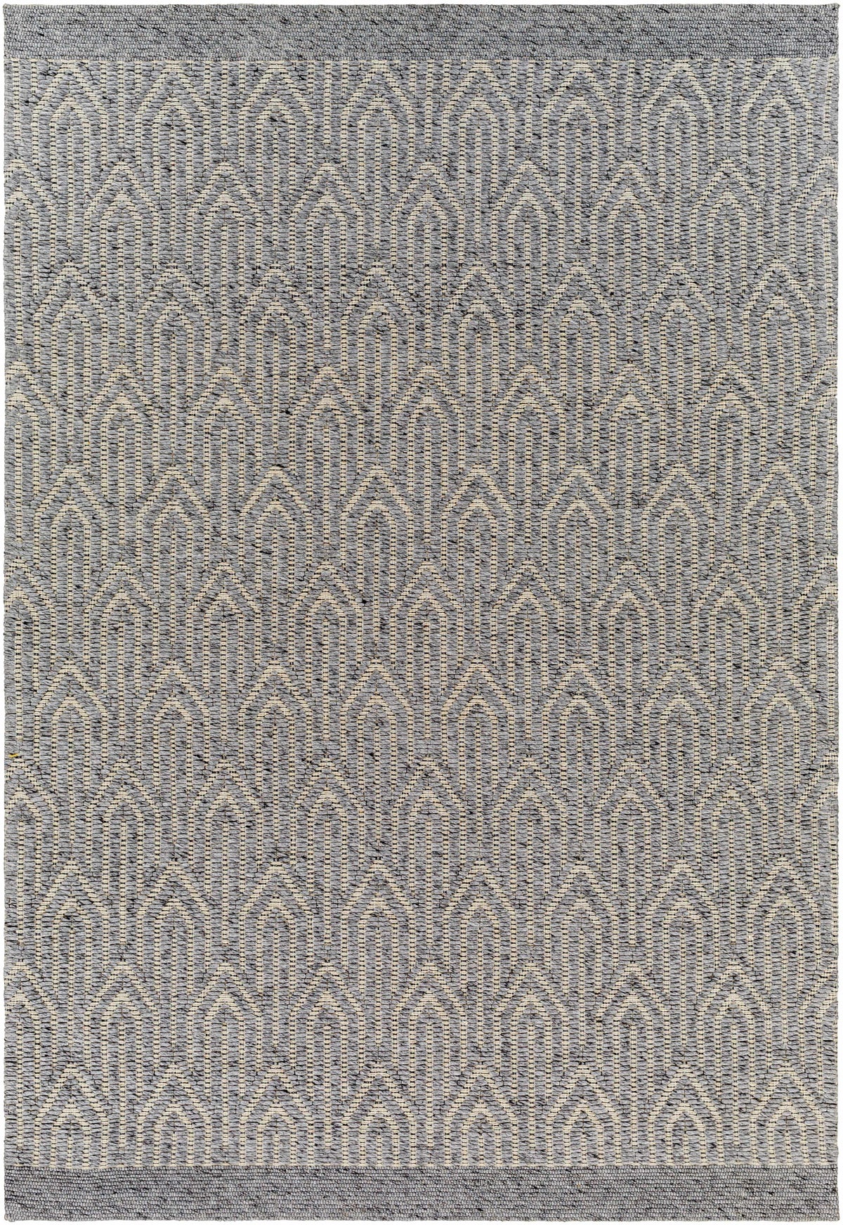 Gray Hand Woven 70% Recycled PET Yarn, 30% Wool Modern Rectangle Handmade rug, Indoor use only, no fringe, non-washable. runner also available