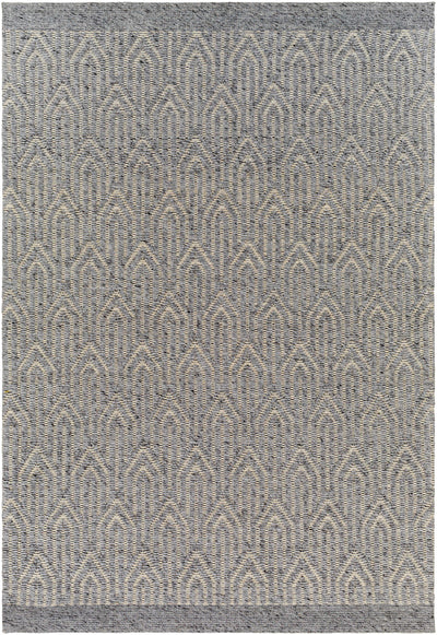 Gray Hand Woven 70% Recycled PET Yarn, 30% Wool Modern Rectangle Handmade rug, Indoor use only, no fringe, non-washable. runner also available